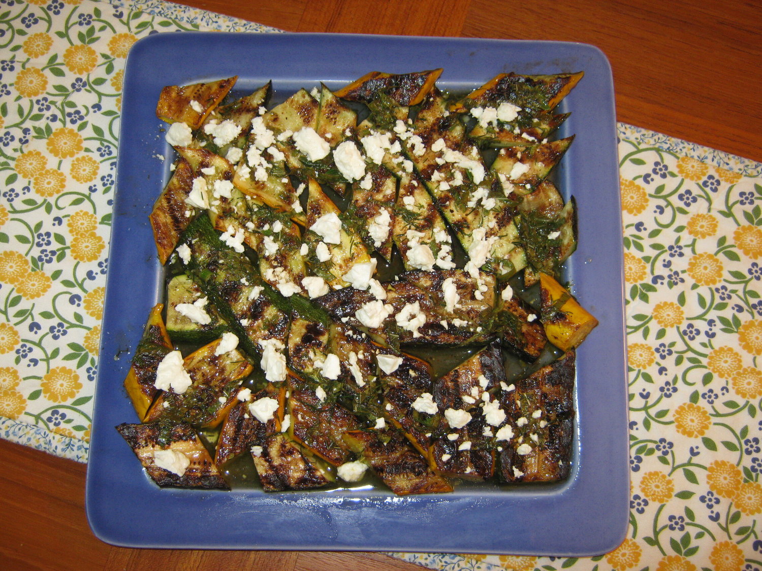 Grilled zucchini with feta.